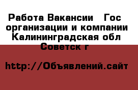 Работа Вакансии - Гос. организации и компании. Калининградская обл.,Советск г.
